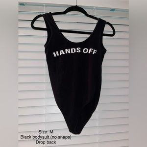 “HANDS OFF” Black Bodysuit